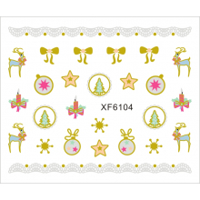 Sticker Nail Art Lila Rossa pentru Craciun, Revelion si Iarna XF6104 - 1