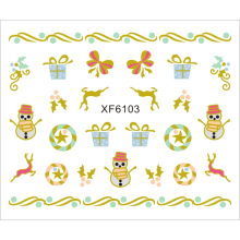 Sticker Nail Art Lila Rossa pentru Craciun, Revelion si Iarna XF6103 - 1