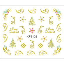 Sticker Nail Art Lila Rossa pentru Craciun, Revelion si Iarna XF6102 - 1