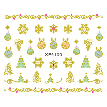 Sticker Nail Art Lila Rossa pentru Craciun, Revelion si Iarna XF6100 - 1