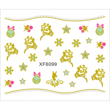 Sticker Nail Art Lila Rossa pentru Craciun, Revelion si Iarna XF6099 - 1