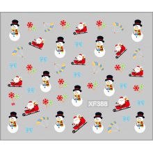 Sticker Nail Art Lila Rossa pentru Craciun, Revelion si Iarna XF388 - 1