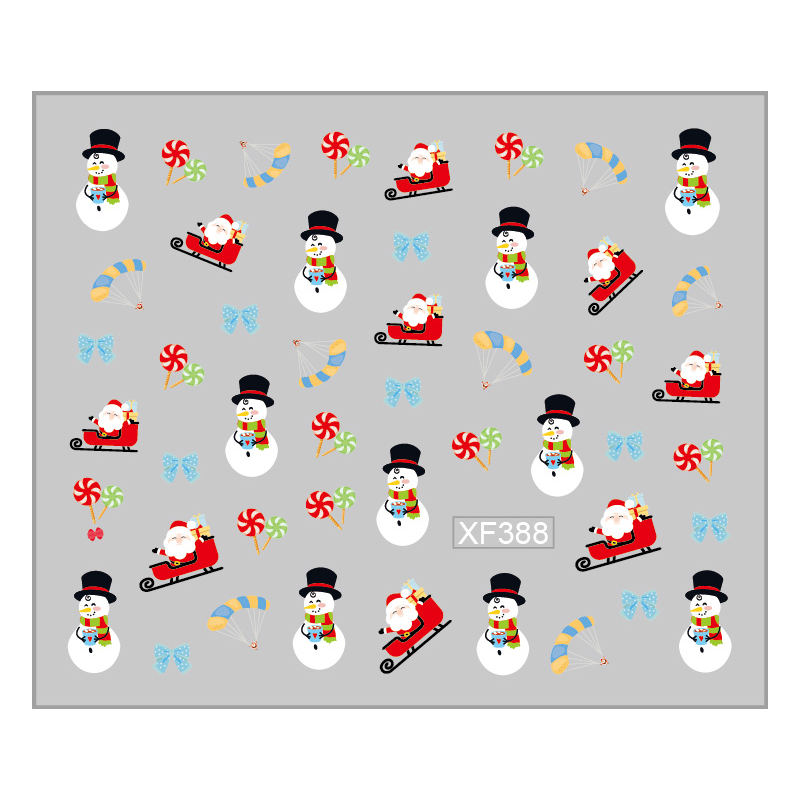 Sticker Nail Art Lila Rossa pentru Craciun, Revelion si Iarna XF388 - 1
