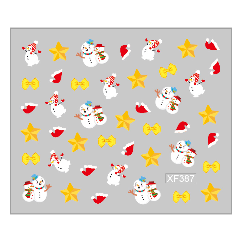 Sticker Nail Art Lila Rossa pentru Craciun, Revelion si Iarna XF387 - 1