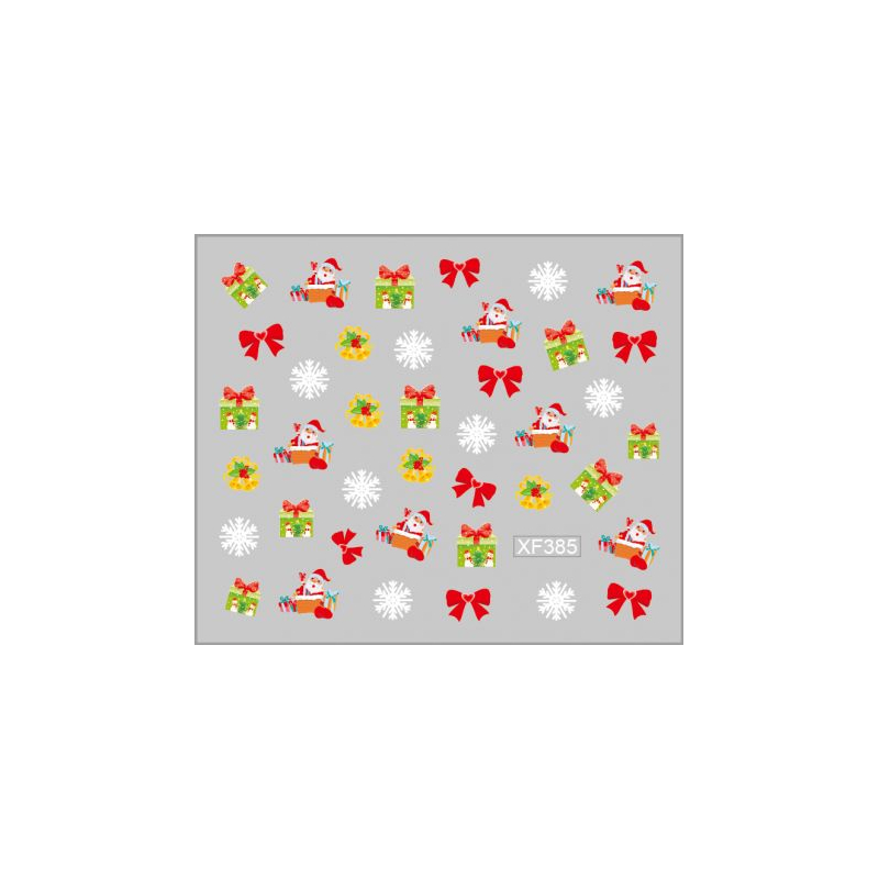Sticker Nail Art Lila Rossa pentru Craciun, Revelion si Iarna XF385 - 1