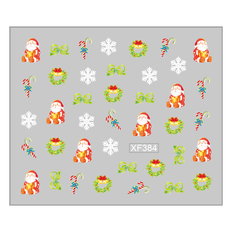Sticker Nail Art Lila Rossa pentru Craciun, Revelion si Iarna XF384 - 1