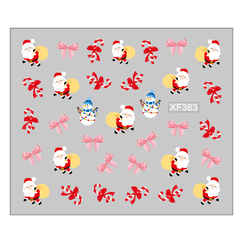 Sticker Nail Art Lila Rossa pentru Craciun, Revelion si Iarna XF383 - 1