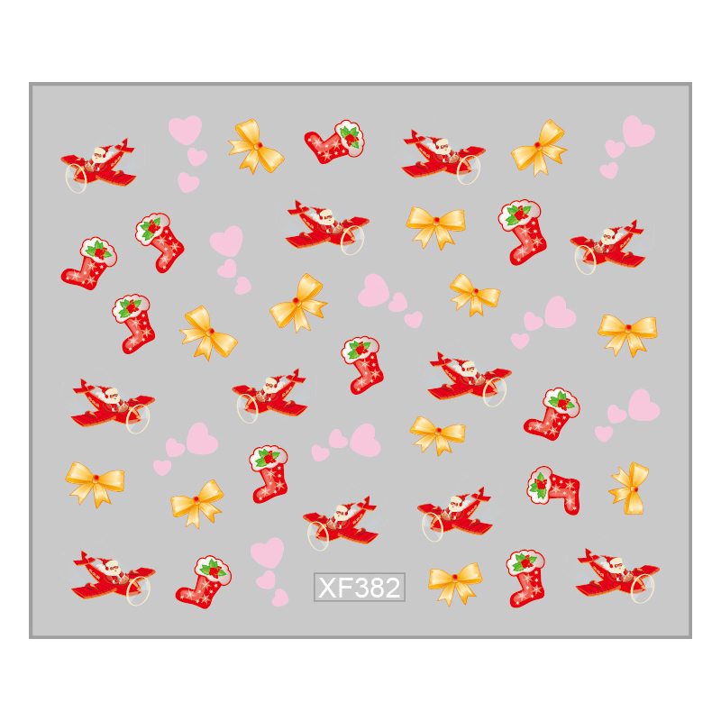 Sticker Nail Art Lila Rossa pentru Craciun, Revelion si Iarna XF382 - 1