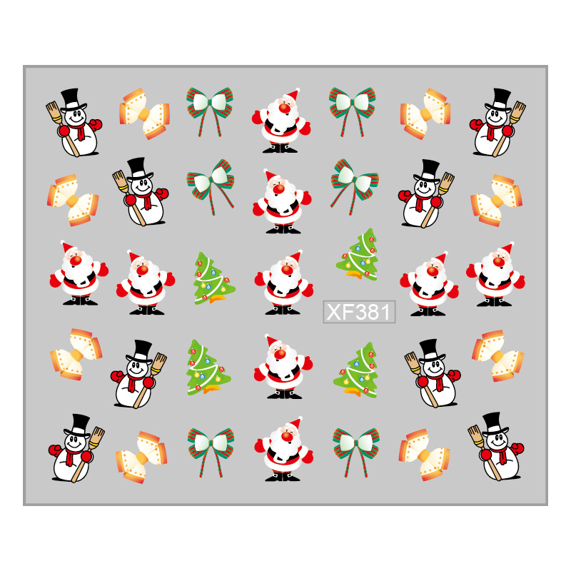 Sticker Nail Art Lila Rossa pentru Craciun, Revelion si Iarna XF381 - 1