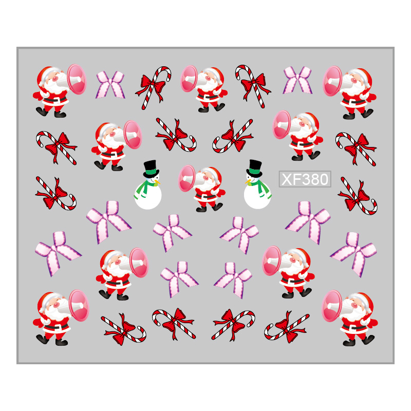 Sticker Nail Art Lila Rossa pentru Craciun, Revelion si Iarna XF380 - 1