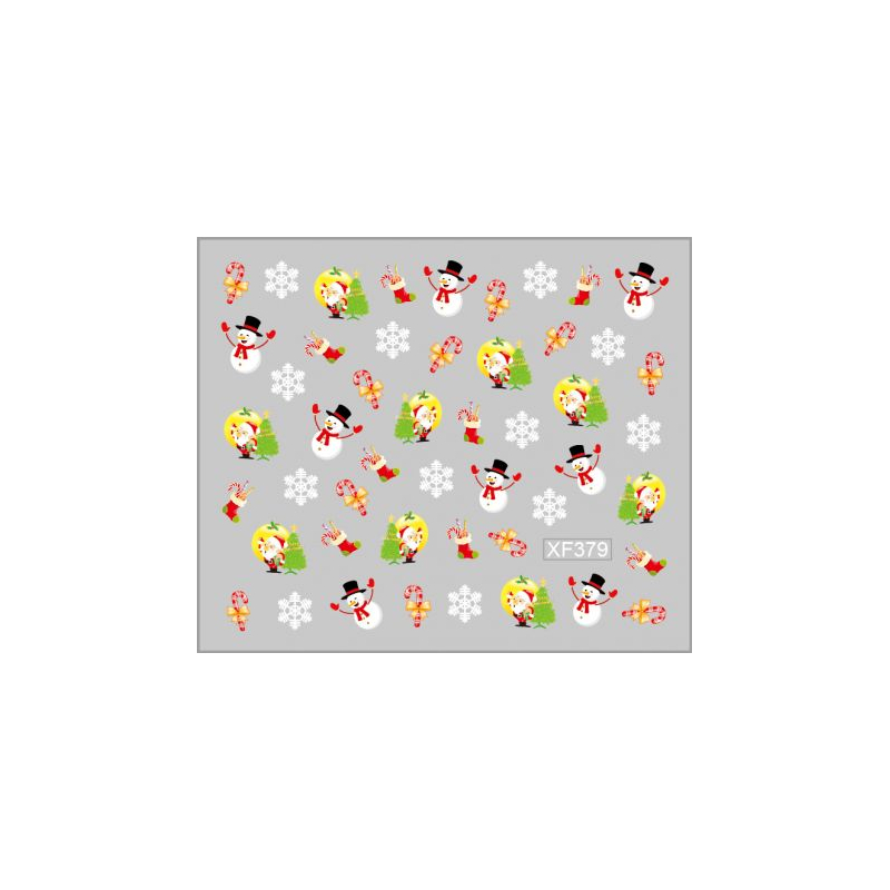 Sticker Nail Art Lila Rossa pentru Craciun, Revelion si Iarna XF379 - 1