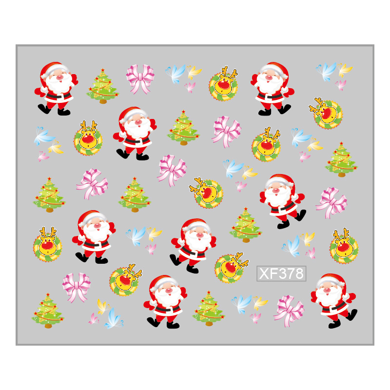 Sticker Nail Art Lila Rossa pentru Craciun, Revelion si Iarna XF378 - 1