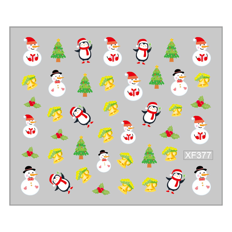 Sticker Nail Art Lila Rossa pentru Craciun, Revelion si Iarna XF377 - 1