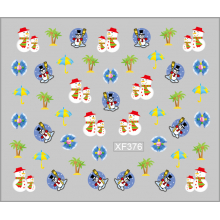 Sticker Nail Art Lila Rossa pentru Revelion si Iarna XF376 - 1