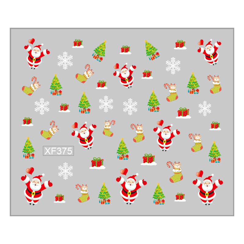 Sticker Nail Art Lila Rossa pentru Craciun, Revelion si Iarna XF375 - 1