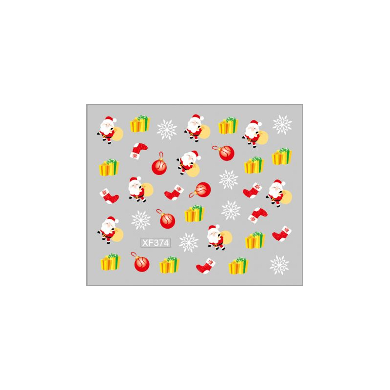 Sticker Nail Art Lila Rossa pentru Craciun, Revelion si Iarna XF374 - 1