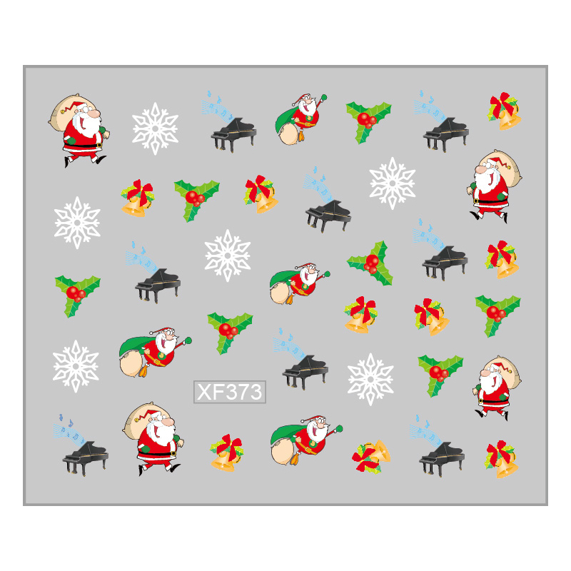 Sticker Nail Art Lila Rossa pentru Craciun, Revelion si Iarna XF373 - 1