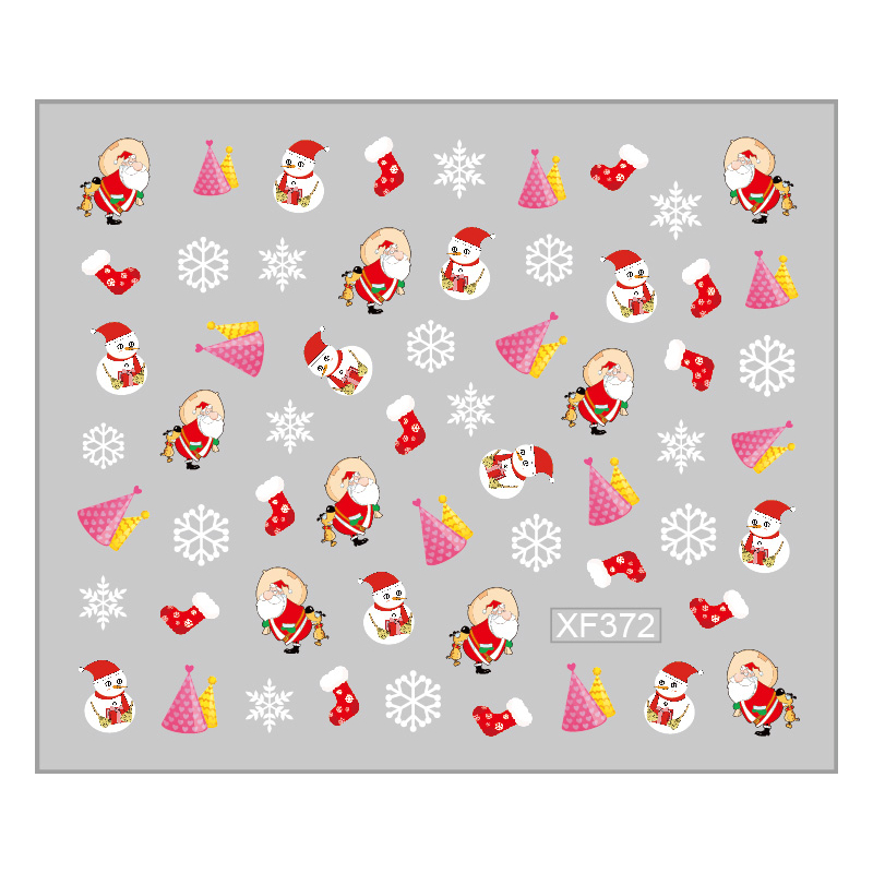 Sticker Nail Art Lila Rossa pentru Craciun, Revelion si Iarna XF372 - 1