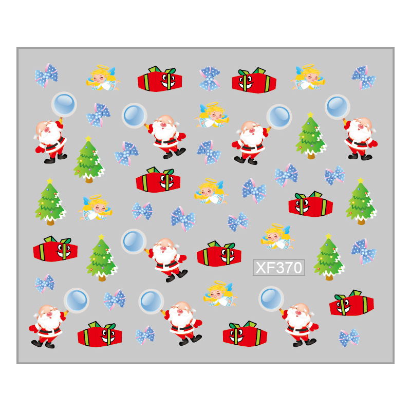 Sticker Nail Art Lila Rossa pentru Craciun, Revelion si Iarna XF370 - 1
