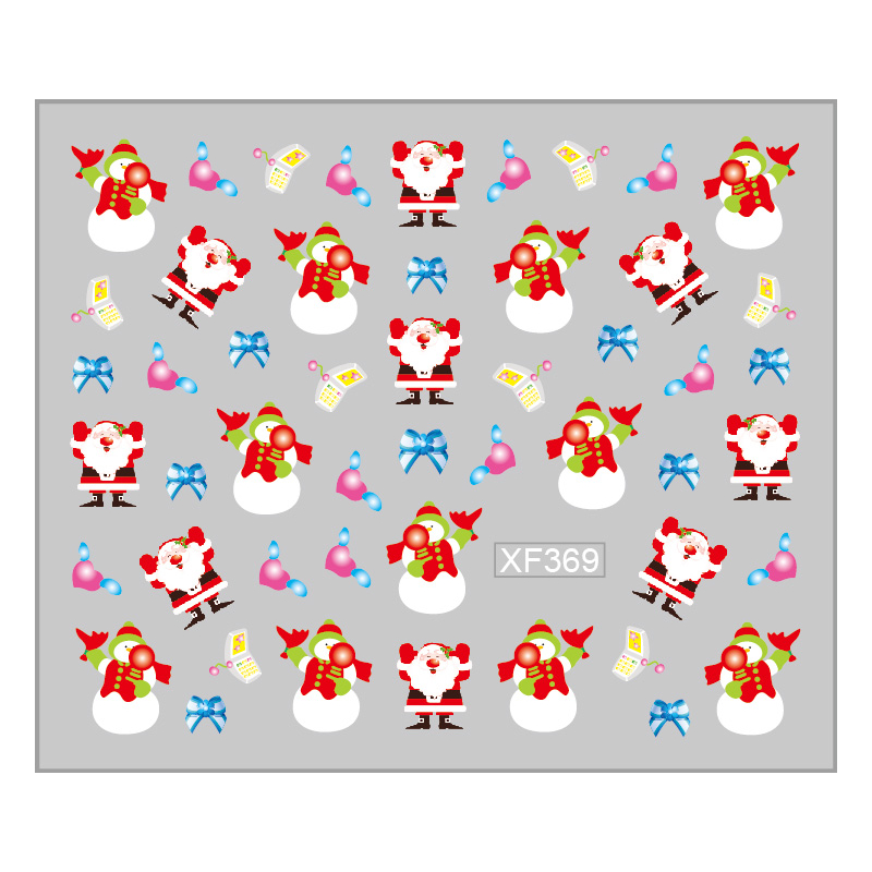 Sticker Nail Art Lila Rossa pentru Craciun, Revelion si Iarna XF369 - 1