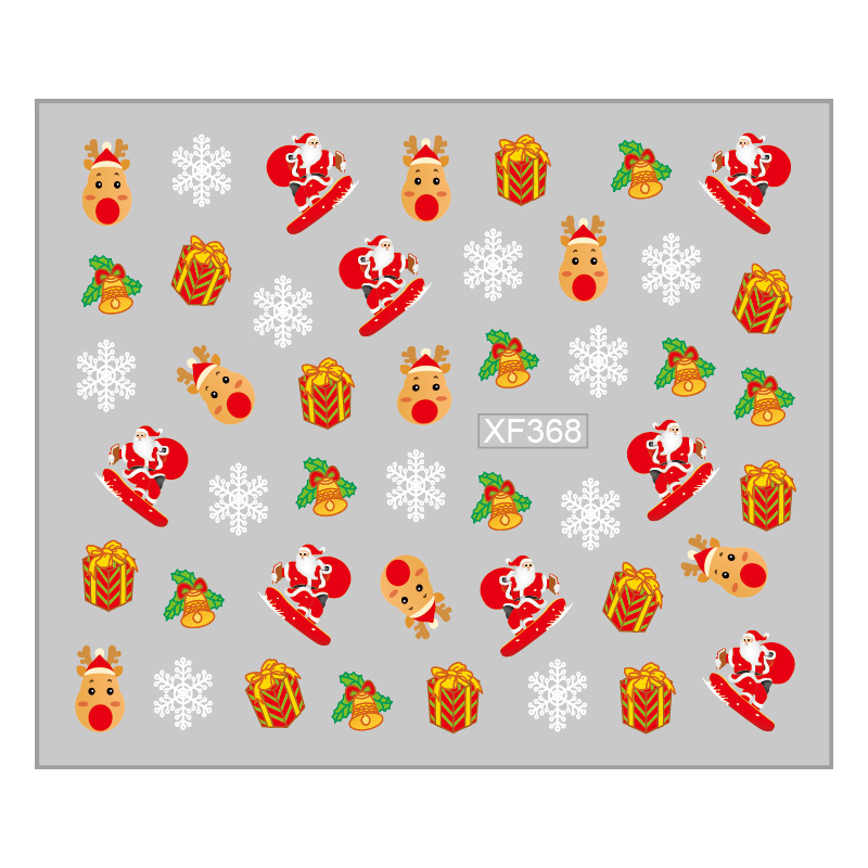 Sticker Nail Art Lila Rossa pentru Craciun, Revelion si Iarna XF368 - 1