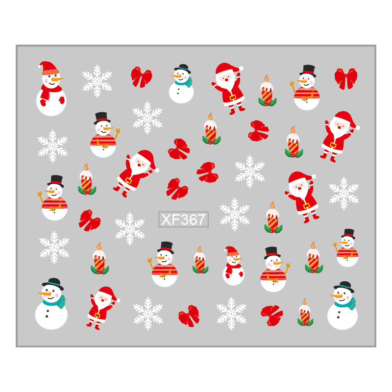 Sticker Nail Art Lila Rossa pentru Craciun, Revelion si Iarna XF367 - 1