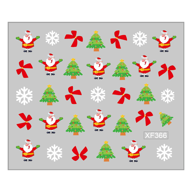 Sticker Nail Art Lila Rossa pentru Craciun, Revelion si Iarna XF366 - 1