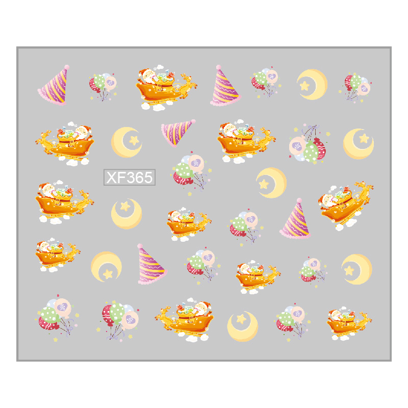 Sticker Nail Art Lila Rossa pentru Craciun, Revelion si Iarna XF365 - 1