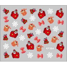 Sticker Nail Art Lila Rossa pentru Craciun, Revelion si Iarna XF364 - 1