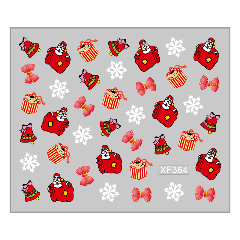 Sticker Nail Art Lila Rossa pentru Craciun, Revelion si Iarna XF364 - 1