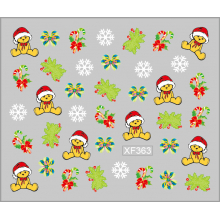 Sticker Nail Art Lila Rossa pentru Craciun, Revelion si Iarna XF363 - 1