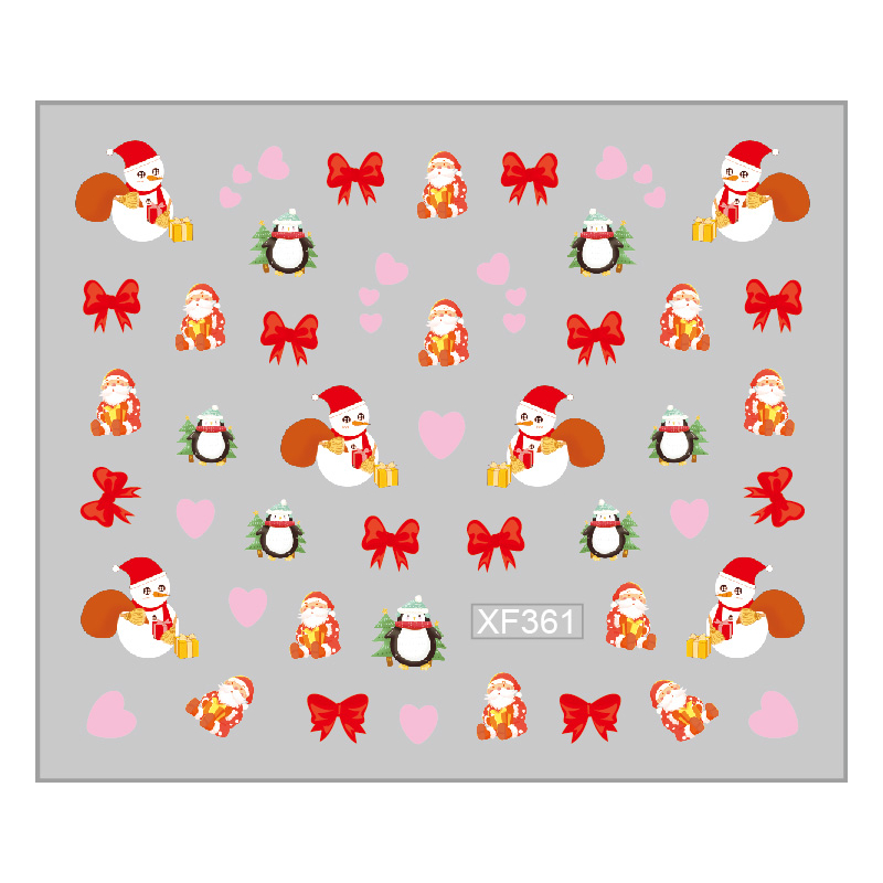 Sticker Nail Art Lila Rossa pentru Craciun, Revelion si Iarna XF361 - 1