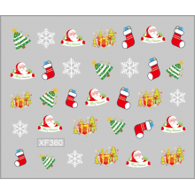 Sticker Nail Art Lila Rossa pentru Craciun, Revelion si Iarna XF360 - 1