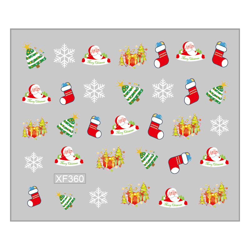 Sticker Nail Art Lila Rossa pentru Craciun, Revelion si Iarna XF360 - 1