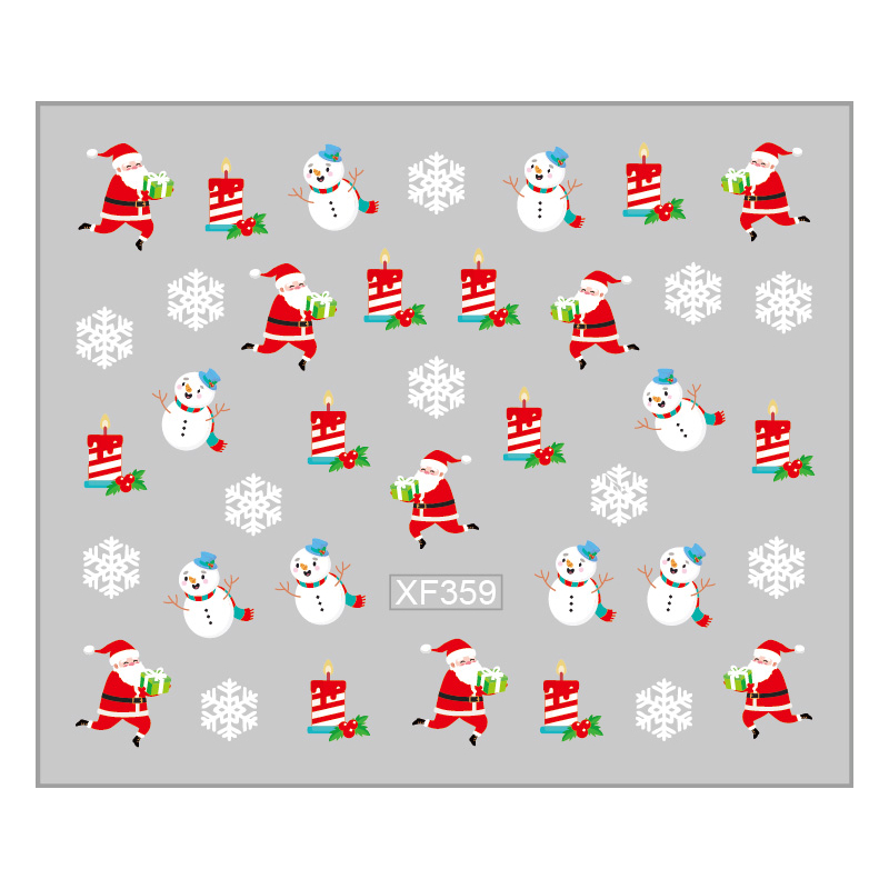 Sticker Nail Art Lila Rossa pentru Craciun, Revelion si Iarna XF359 - 1