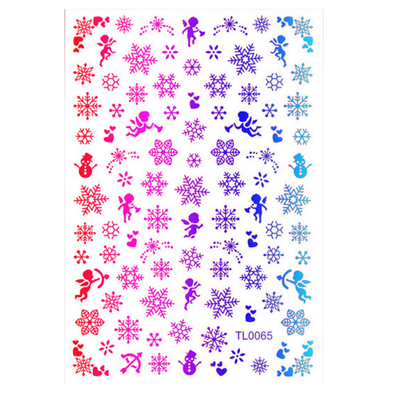 Sticker Nail Art Lila Rossa pentru Craciun, Revelion si Iarna TL0065 - 1
