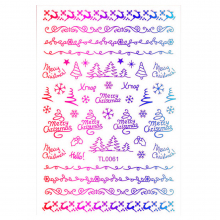 Sticker Nail Art Lila Rossa pentru Craciun, Revelion si Iarna TL0061 - 1