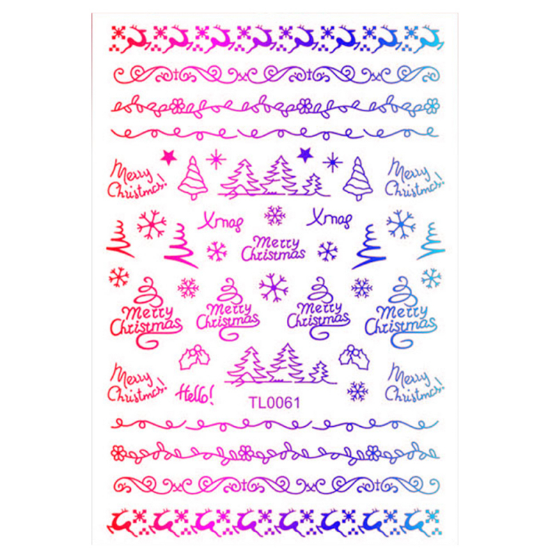 Sticker Nail Art Lila Rossa pentru Craciun, Revelion si Iarna TL0061 - 1