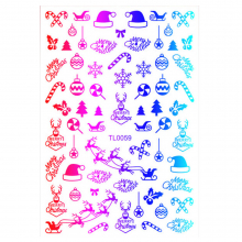 Sticker Nail Art Lila Rossa pentru Craciun, Revelion si Iarna TL0059 - 1