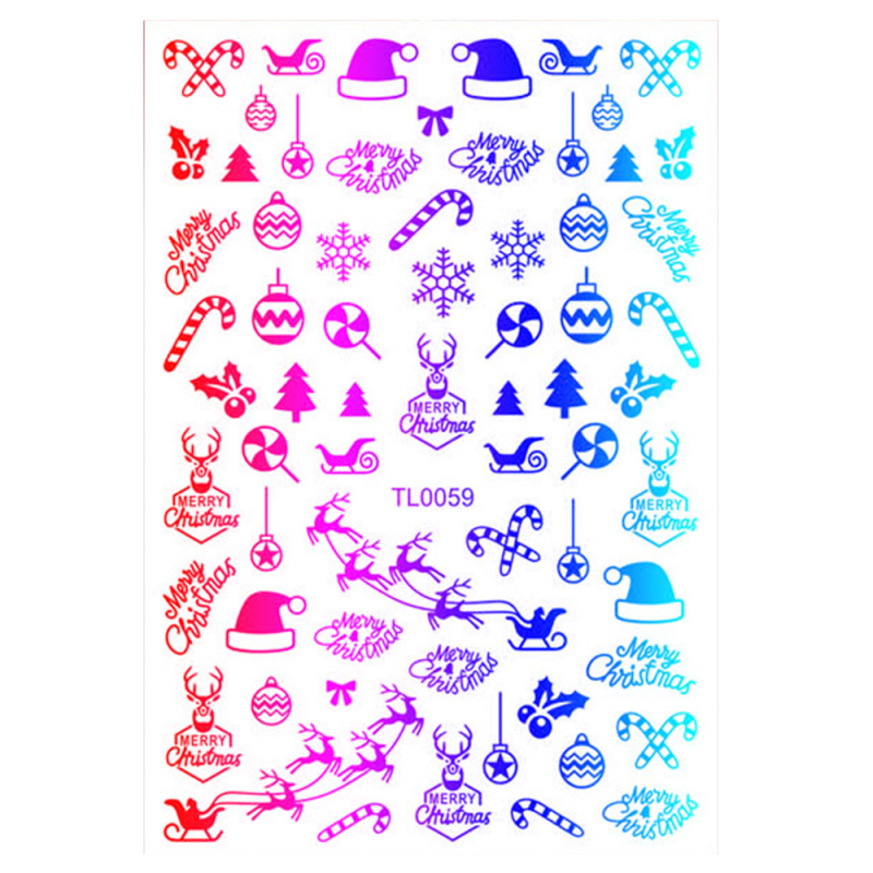 Sticker Nail Art Lila Rossa pentru Craciun, Revelion si Iarna TL0059 - 1