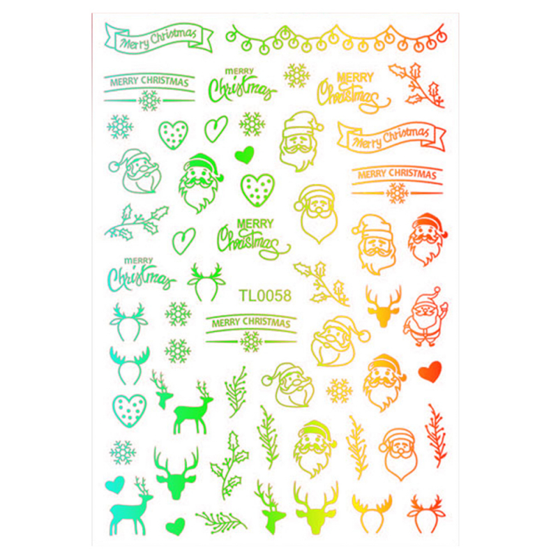 Sticker Nail Art Lila Rossa pentru Craciun, Revelion si Iarna TL0058 - 1