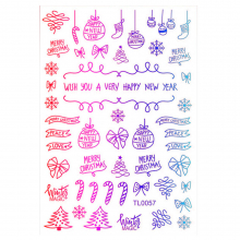 Sticker Nail Art Lila Rossa pentru Craciun, Revelion si Iarna TL0057 - 1