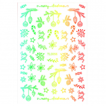 Sticker Nail Art Lila Rossa pentru Craciun, Revelion si Iarna TL0056 - 1