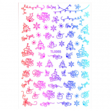 Sticker Nail Art Lila Rossa pentru Craciun, Revelion si Iarna TL0055 - 1