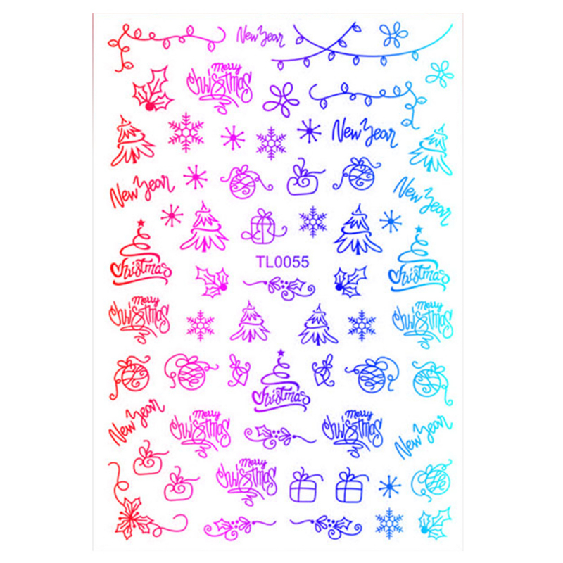 Sticker Nail Art Lila Rossa pentru Craciun, Revelion si Iarna TL0055 - 1