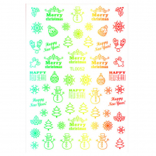Sticker Nail Art Lila Rossa pentru Craciun, Revelion si Iarna TL0052 - 1
