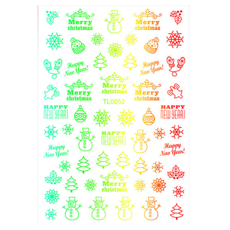 Sticker Nail Art Lila Rossa pentru Craciun, Revelion si Iarna TL0052 - 1