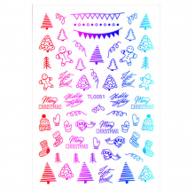 Sticker Nail Art Lila Rossa pentru Craciun, Revelion si Iarna TL0051 - 1