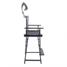 Scaun Profesional pentru Make-up cu Tetiera, Pliabil, Negru, Lila Rossa - 3