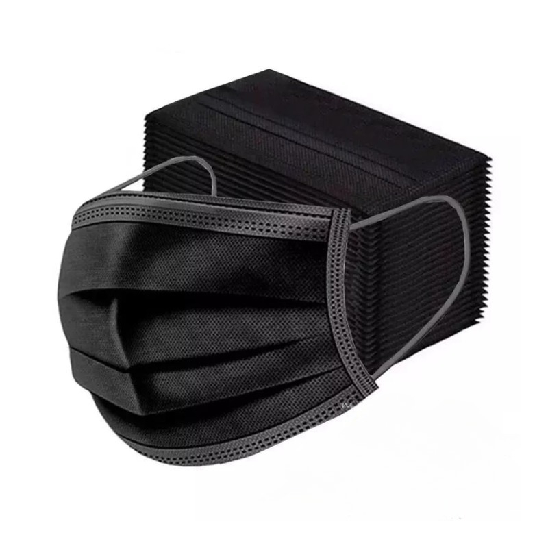 Masti de Unica Folosinta, Negre, 3 Straturi, 50 Buc - 1